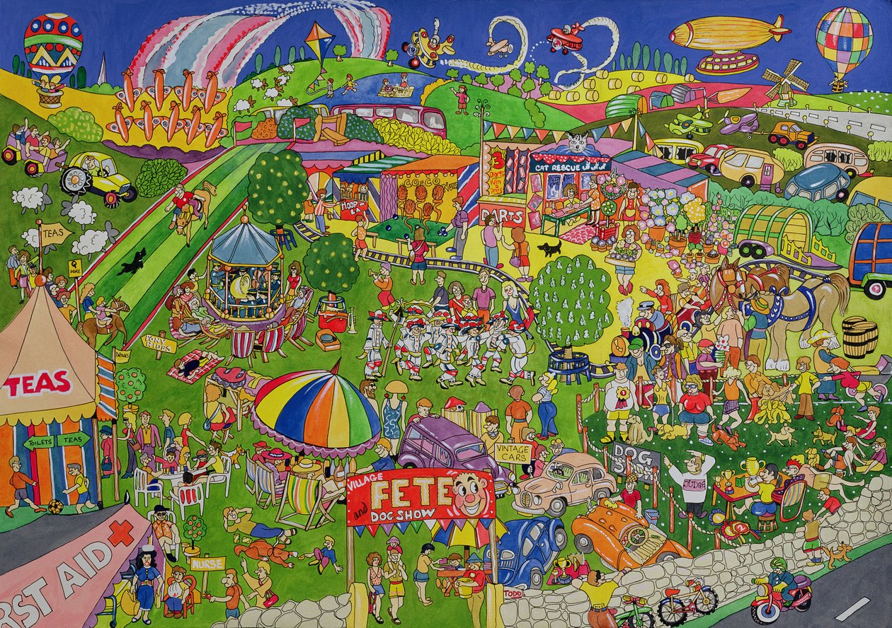 Sommerfesten, 1999 (wc på papir) af Tony Todd