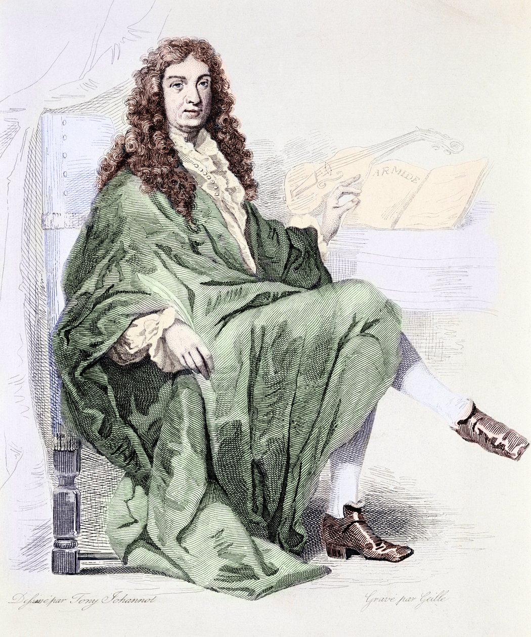 Portræt af Giovanni Battista Lulli eller Jean-Baptiste Lully (1632-1687) komponist ved kong Ludvig XIV