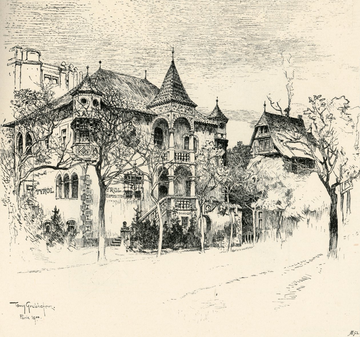 Chateau Tyrolen af Tony Grubhofer, 1900. af Tony Grubhofer