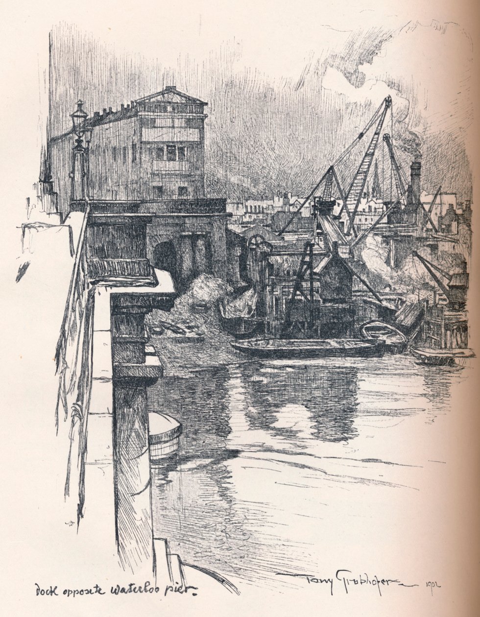 Dock overfor Waterloo Pier, c1902 af Tony Grubhofer