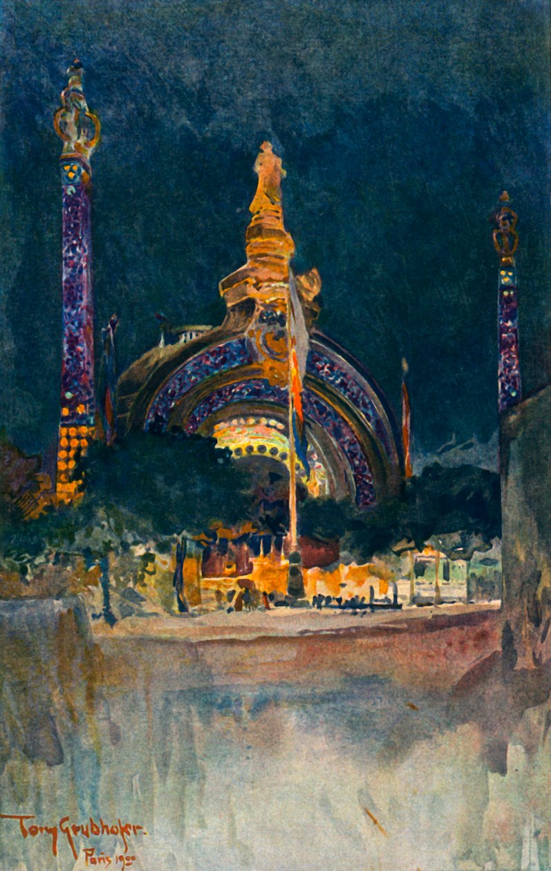 Belysning af hovedindgangen til Paris-udstillingen, 1900. af Tony Grubhofer