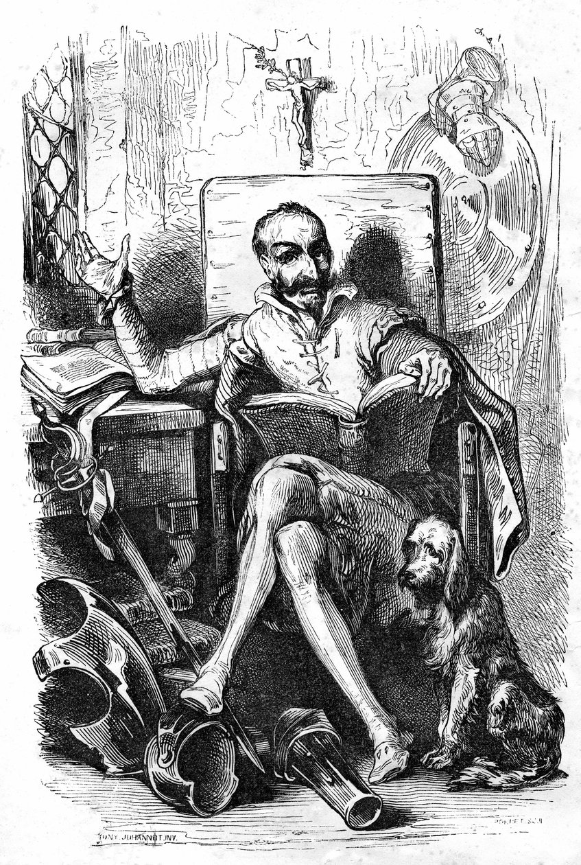 Cervantes som Don Quixote af Tony Johannot