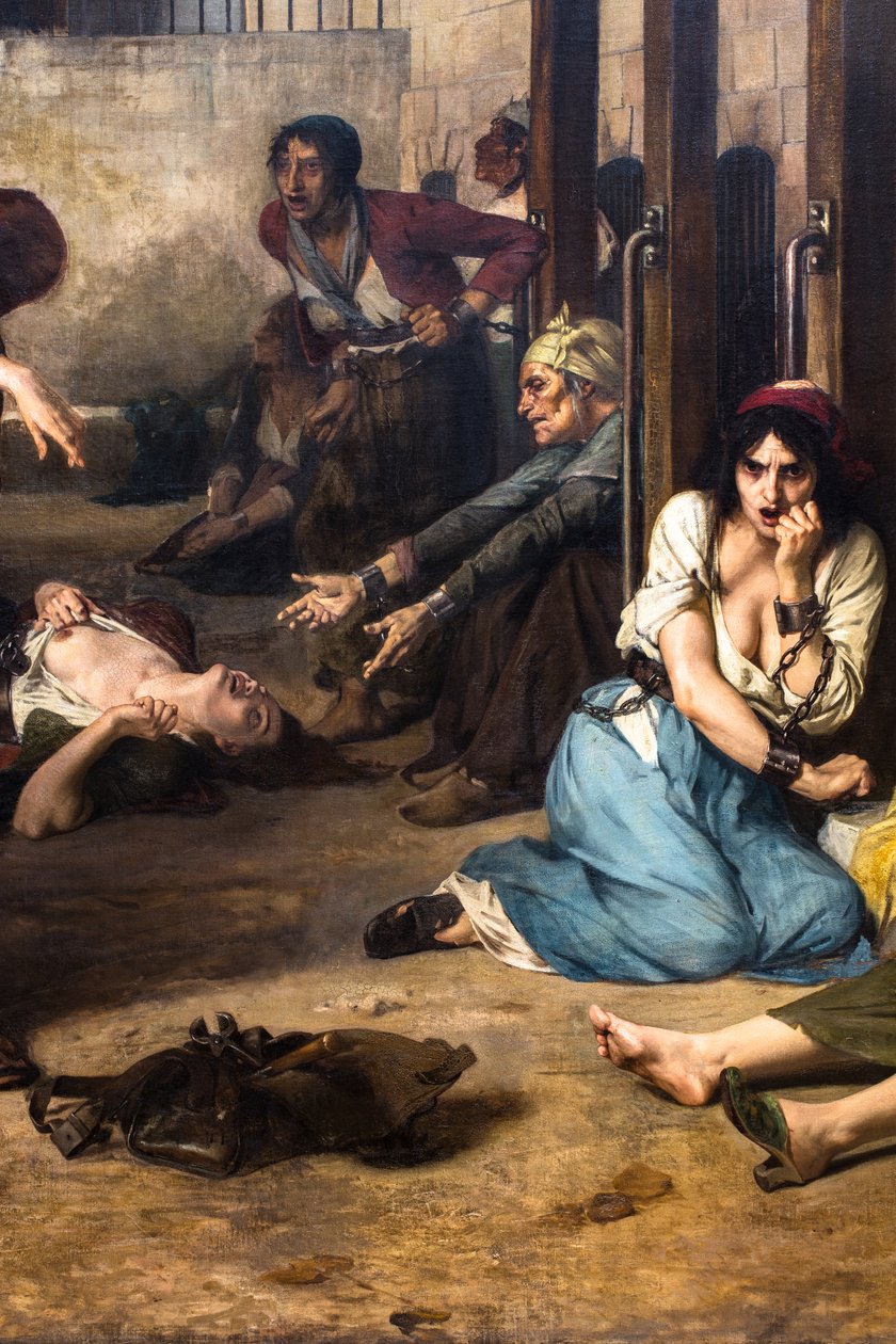 Doktor Pinel befriede de sindssyge på Salpêtrière i 1795 af Tony Robert Fleury