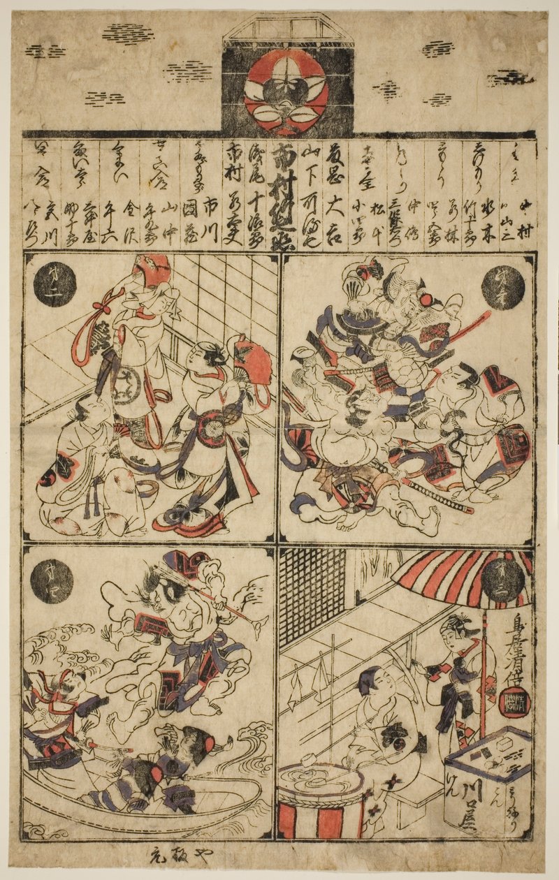 Ichimura-hænder (Ichimura-za Tsuji-rangering) af Torii Kiyomasu II