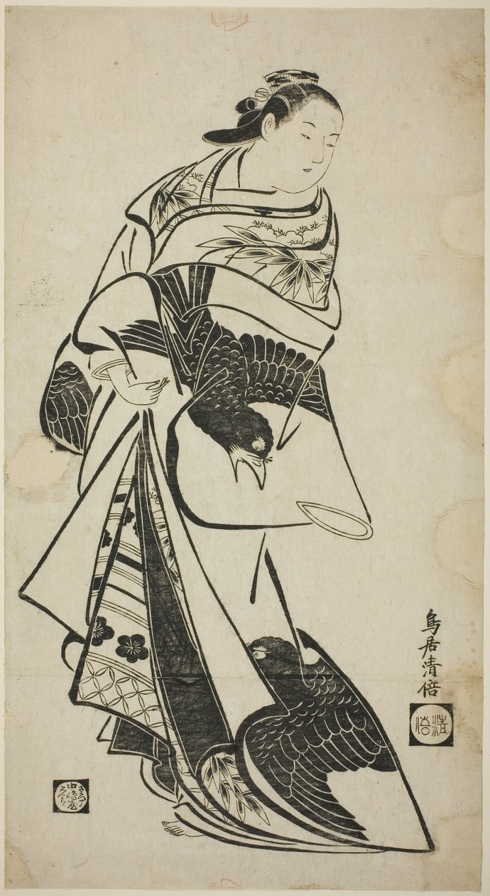 Stående figur af en kvinde af Torii Kiyomasu I
