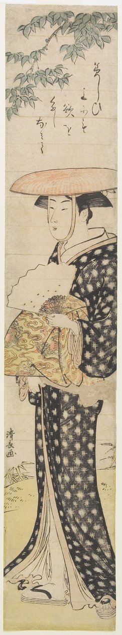 (En kvinde med en hat, der går under et træ), 1782 af Torii Kiyonaga