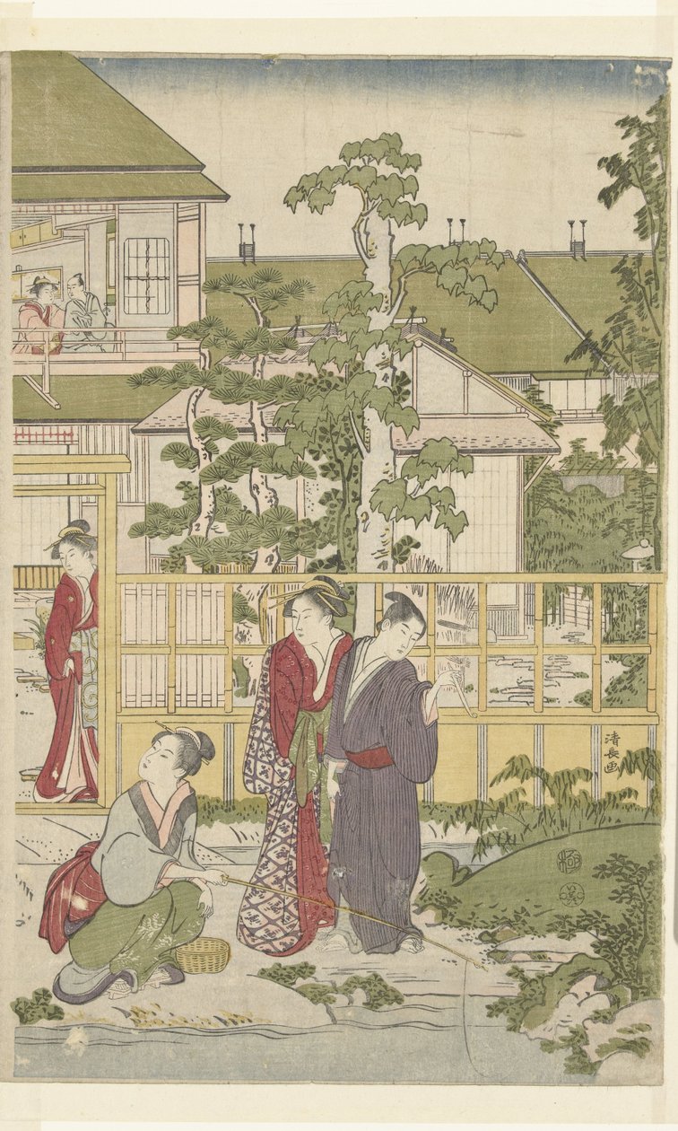 spiller blind mand af Torii Kiyonaga