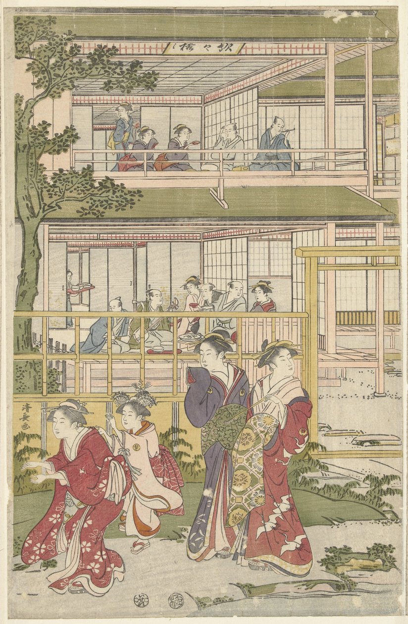 spiller blind mand af Torii Kiyonaga