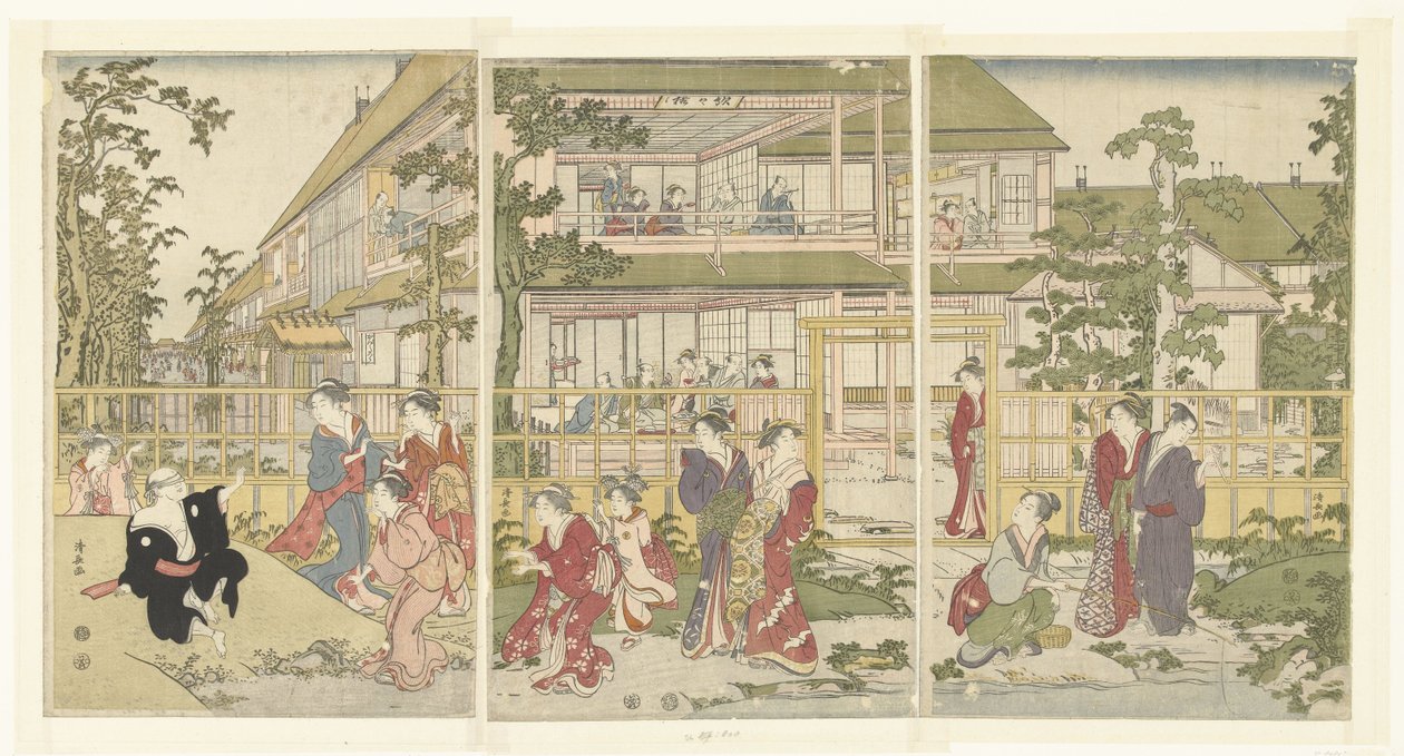 spiller blind mand af Torii Kiyonaga