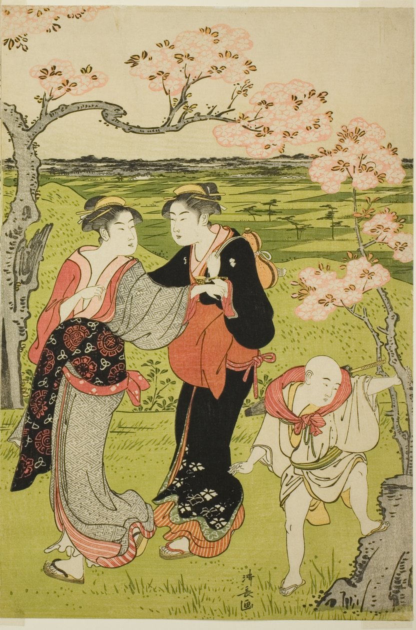 Cherry Blossom Viewing på Asuka Hill af Torii Kiyonaga
