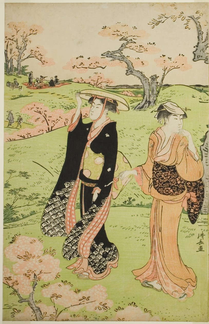 Cherry Blossom Viewing på Asuka Hill af Torii Kiyonaga