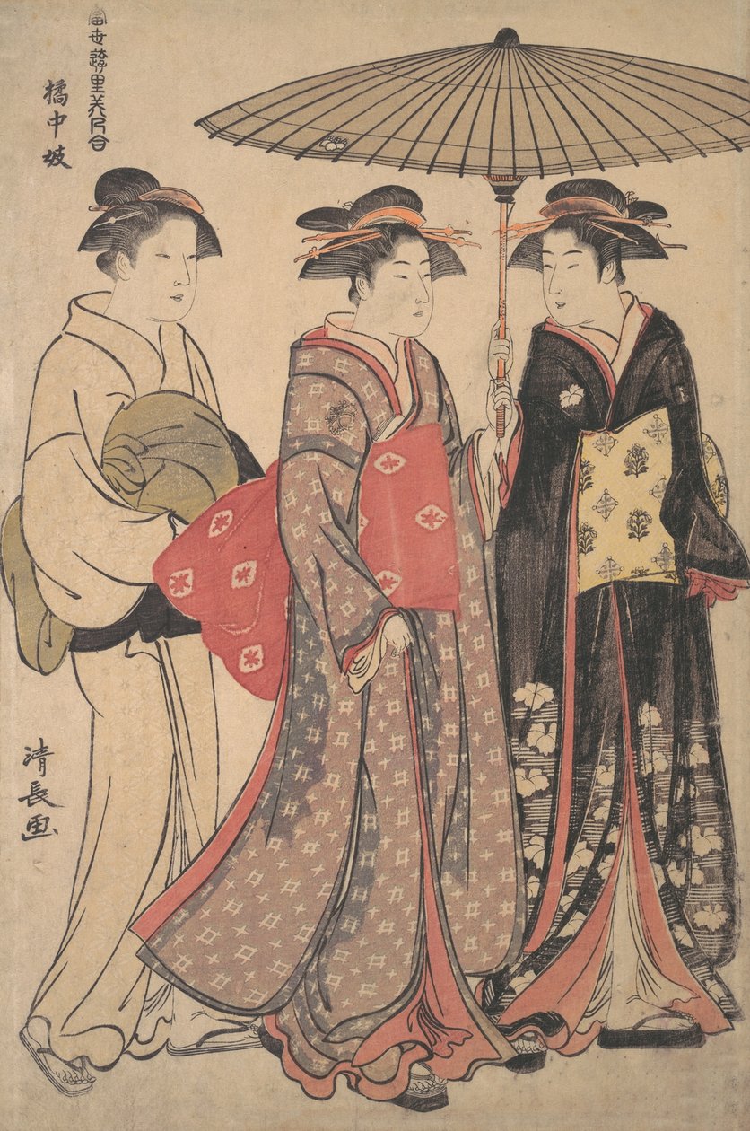 Dansere fra Tachibana Street, 1742-1815. af Torii Kiyonaga