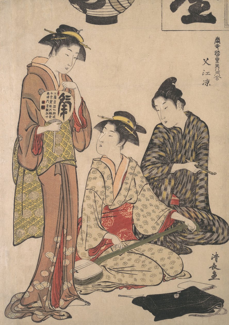 Nyder den kølige aften i Nakasu, ca. 1782-83. af Torii Kiyonaga