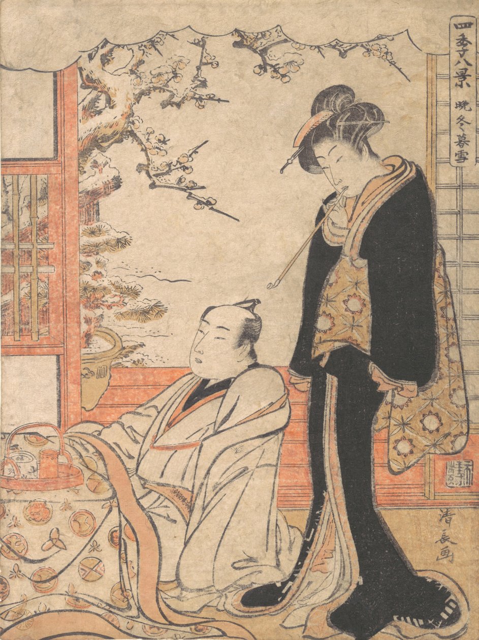 Aftensne ved Banto, ca. 1779. af Torii Kiyonaga