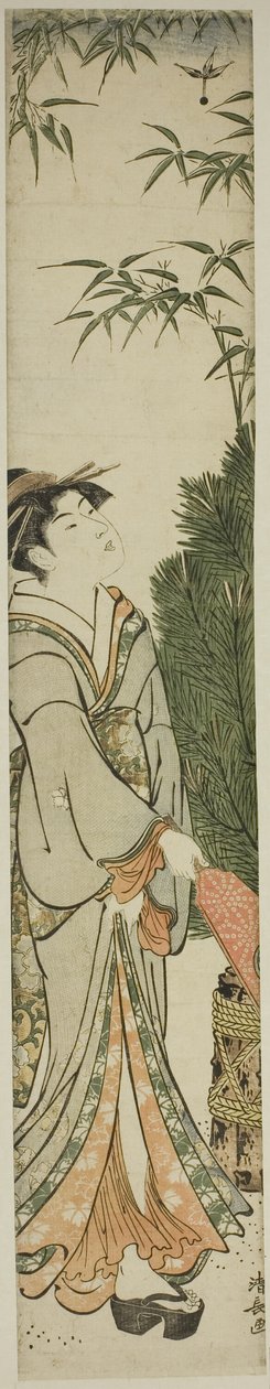 Geisha der spiller Battledore og fjerbold af Torii Kiyonaga
