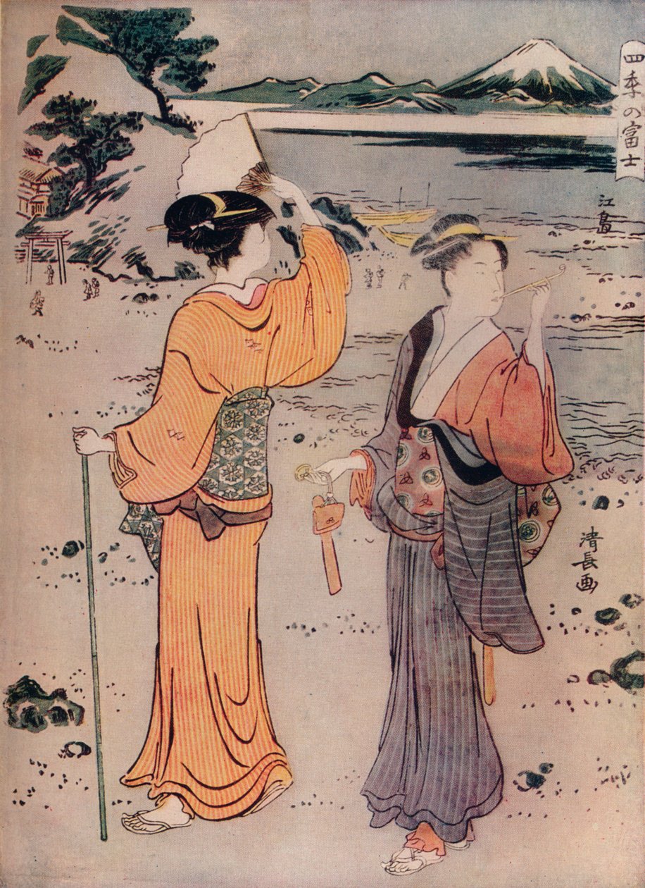 Girls on the Seashore, c1600-tallet, 1914 af Torii Kiyonaga