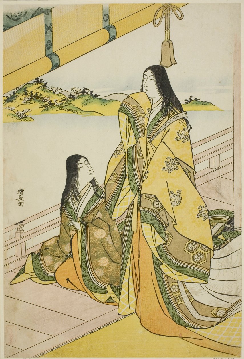 Sei Shonagon og hendes følgesvend, fra en unavngiven serie af hofdamer af Torii Kiyonaga