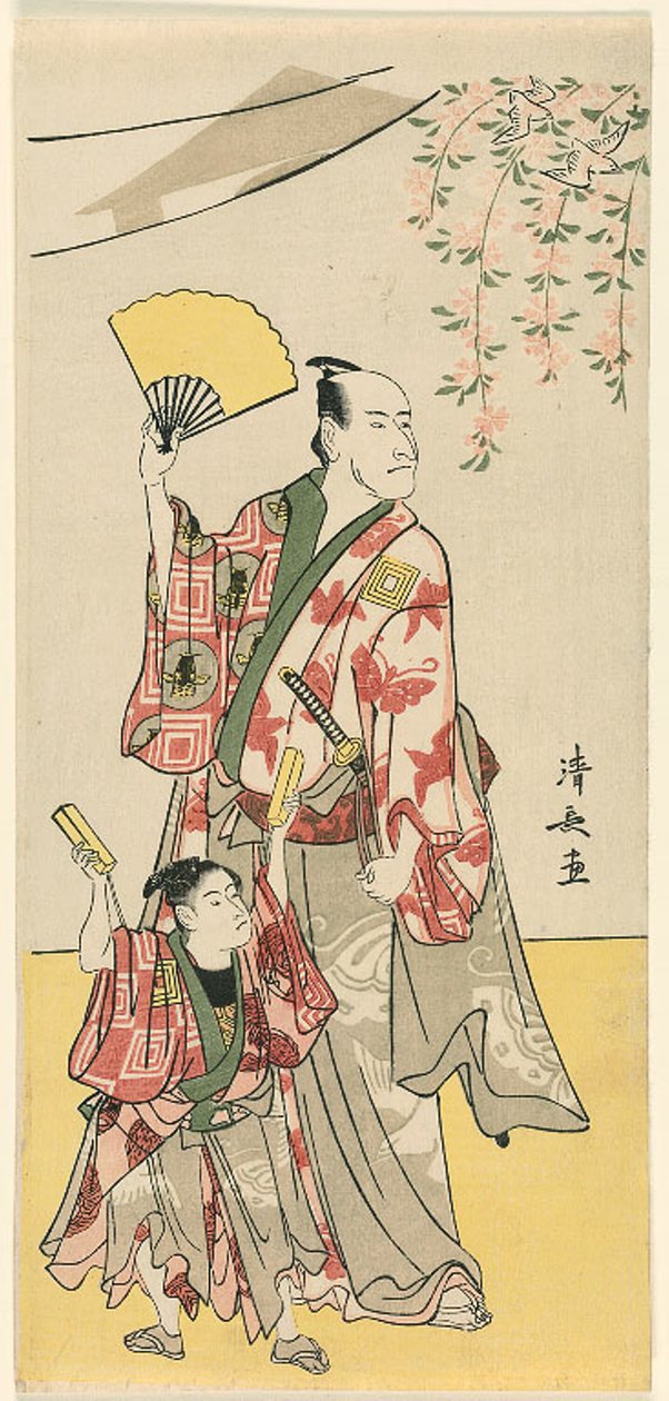 Skuespillerne Ichikawa Danjuro V og Ichikawa Ebizo IV, fra en pentatykon med elleve skuespillere, der fejrer festivalen for Soga-brødrenes helligdom af Torii Kiyonaga