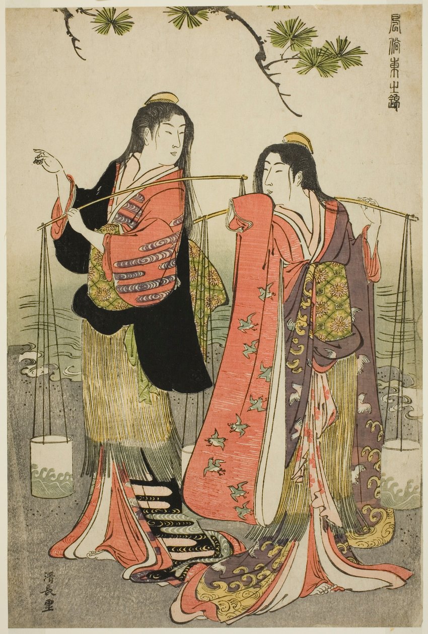 The Brine Maidens of Suma, fra serien "A Brocade of Eastern Manners (Fuzoku Azuma no nishiki)" af Torii Kiyonaga