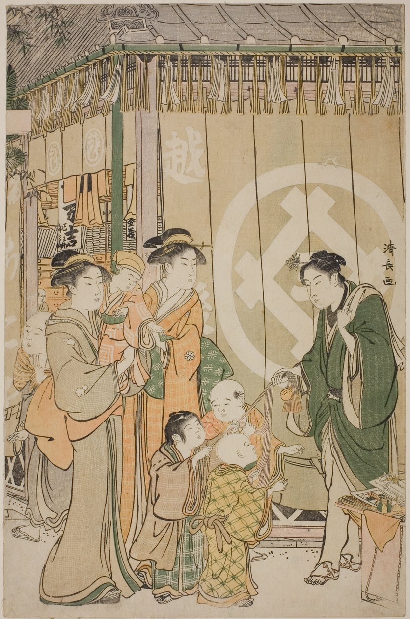 Echigoya på nytårsdag af Torii Kiyonaga