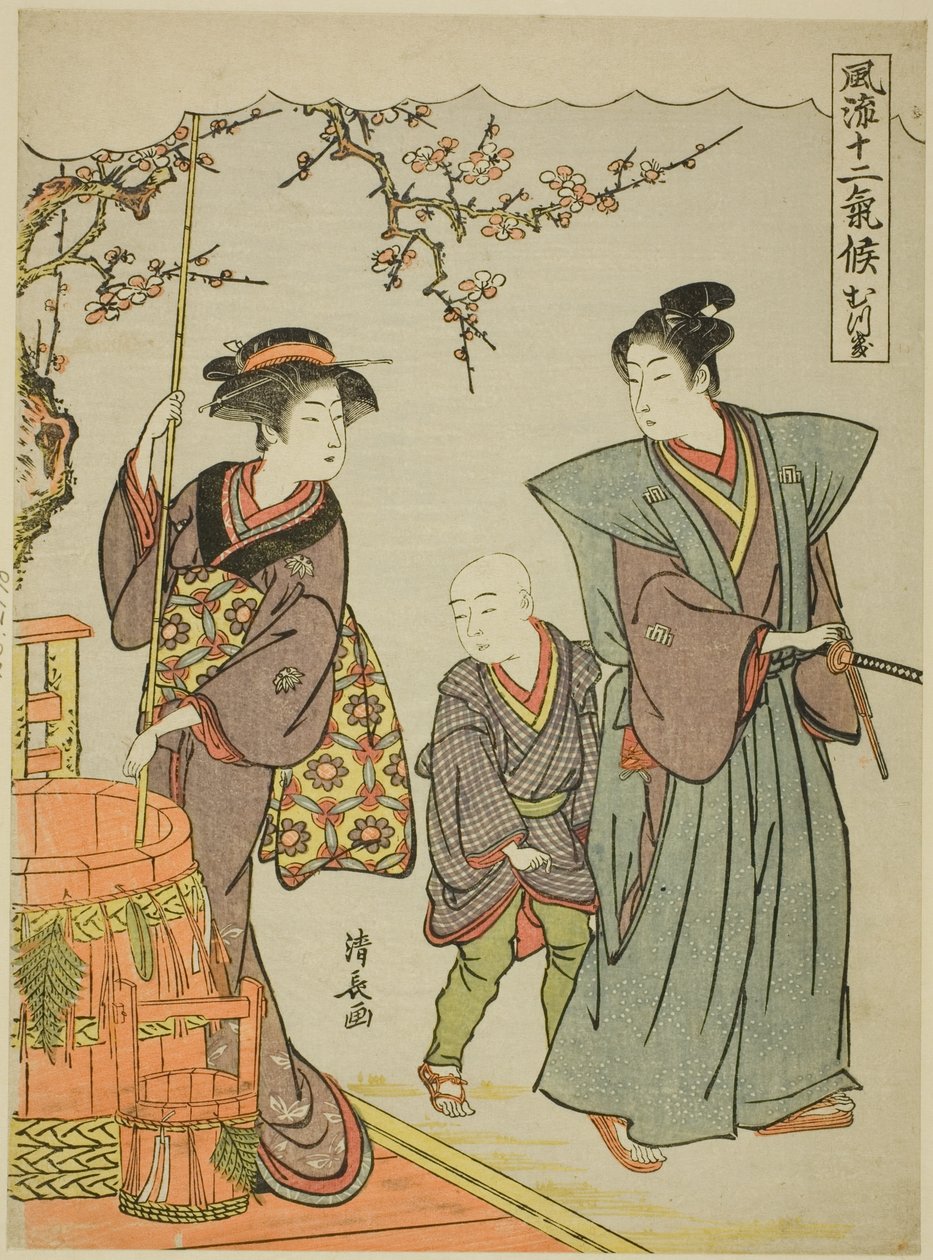 Den første måned (Mutsuki), fra serien "Fashionable Twelve Seasons (Furyu juni kiko)" af Torii Kiyonaga