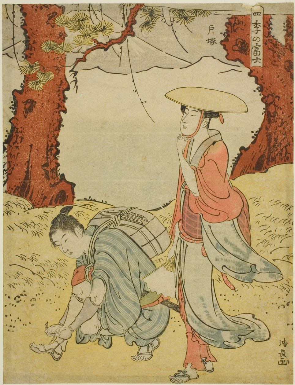 Totsuka, fra serien "Mount Fuji i de fire årstider (Shiki no Fuji)" af Torii Kiyonaga