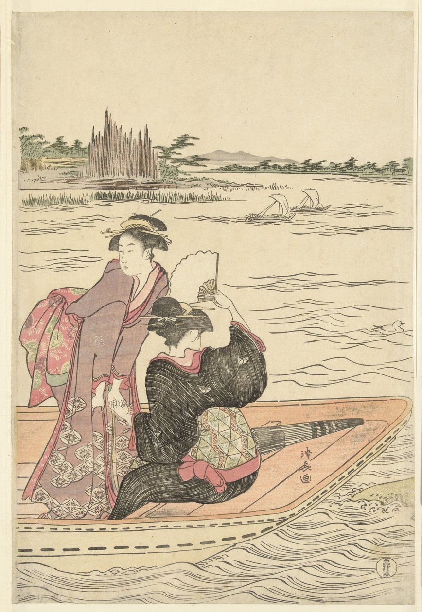 Færge på Sumida floden af Torii Kiyonaga