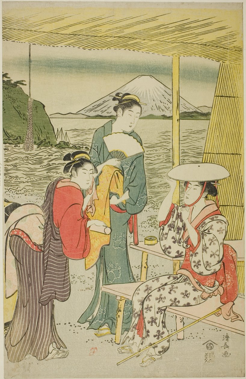 Besøgende til Enoshima af Torii Kiyonaga