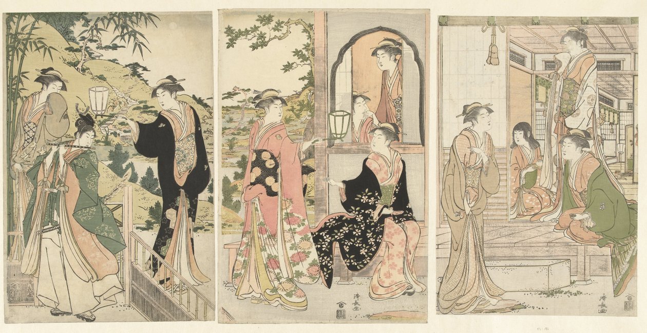 Yoshitsune serenade Joruri ham af Torii Kiyonaga