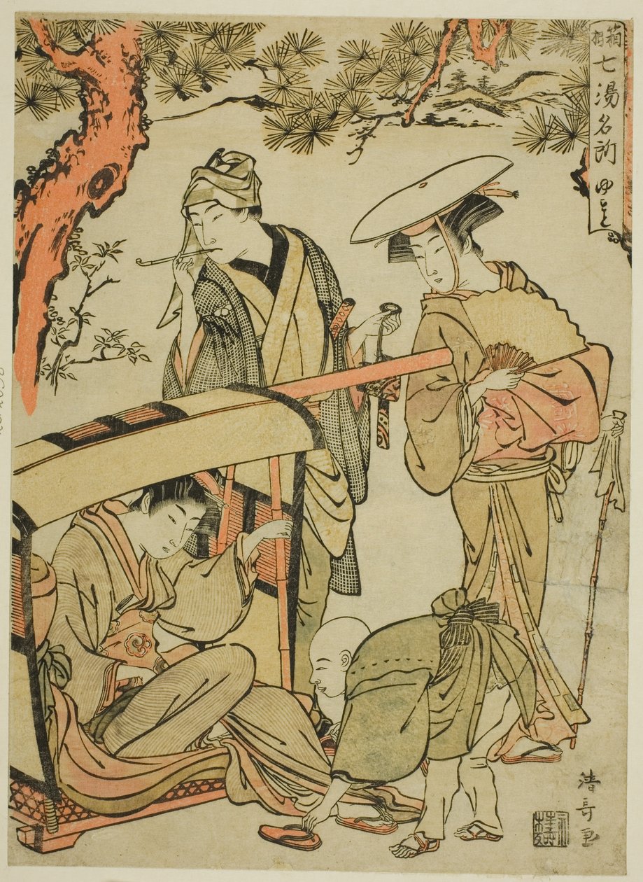 Yumoto, fra serien "Seven Famous Hot Springs of Hakone (Hakone shichito meisho)" af Torii Kiyonaga