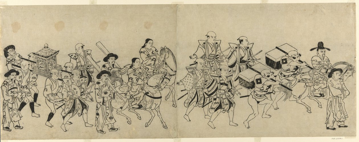 Ankomst af den koreanske ambassade i Edo af Torii Kiyonobu I