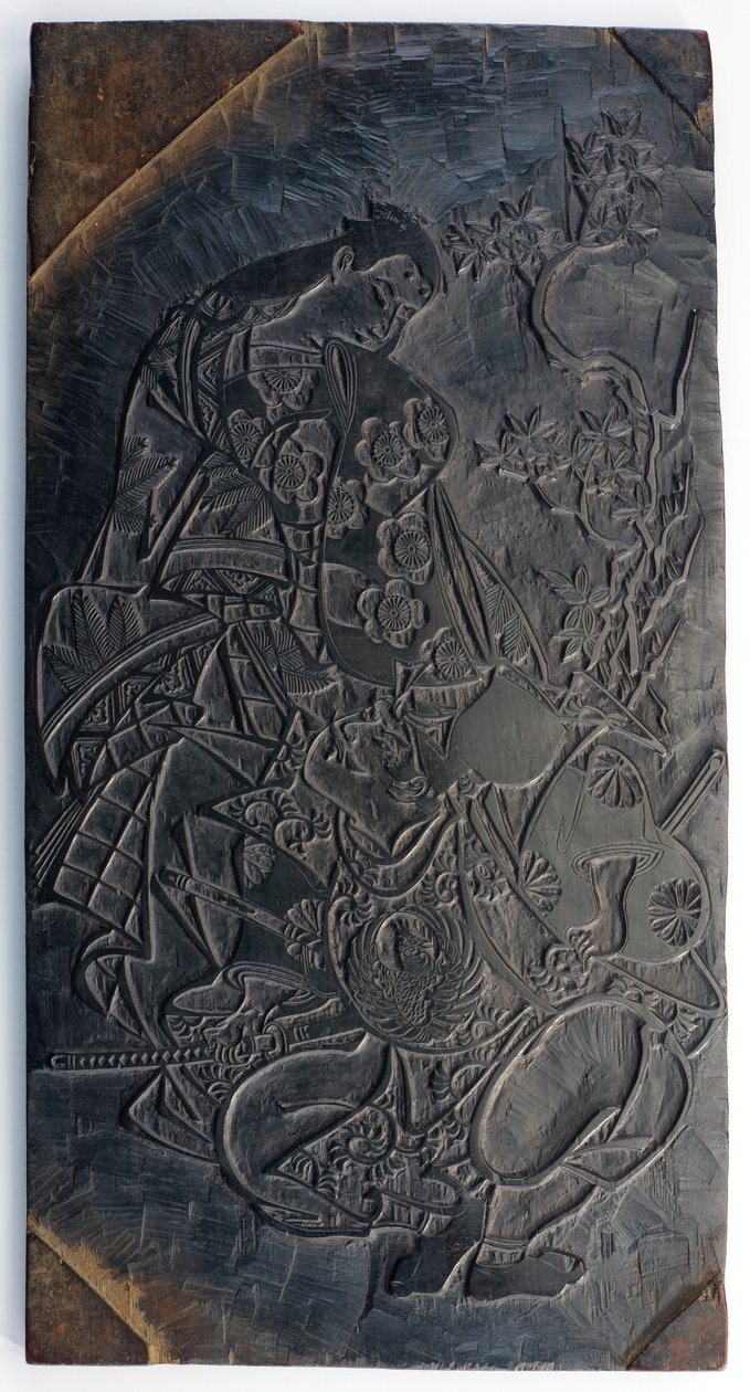 Træblok, recto: en Oiran, der kaster en håndbold...Edo-periode, ca.1685-1729. af Torii Kiyonobu I