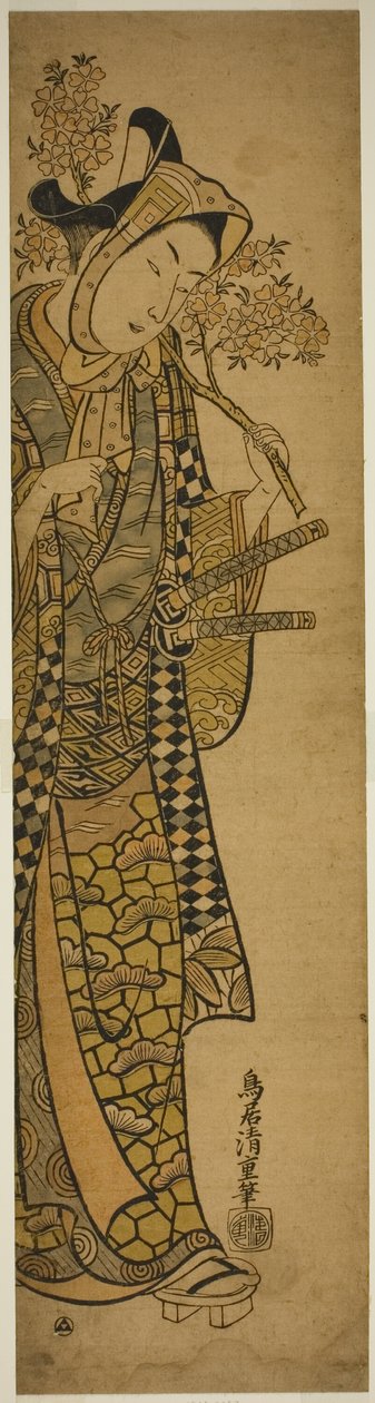 tee ac og r sanogawa ichimatsu l som en ung g mand af Torii Kiyoshige