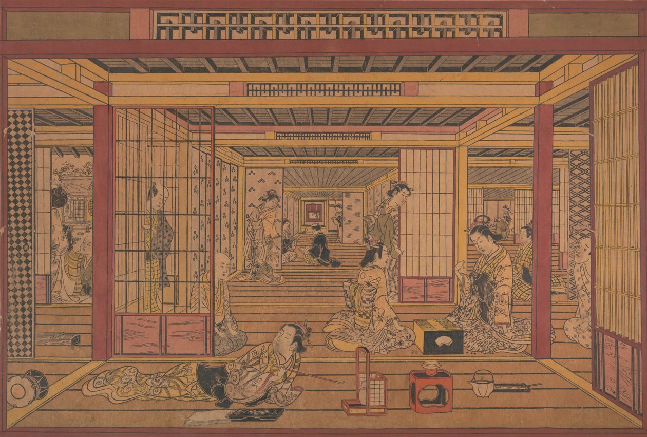 En indvendig udsigt i Yoshiwara, ca. begyndelsen af 1740