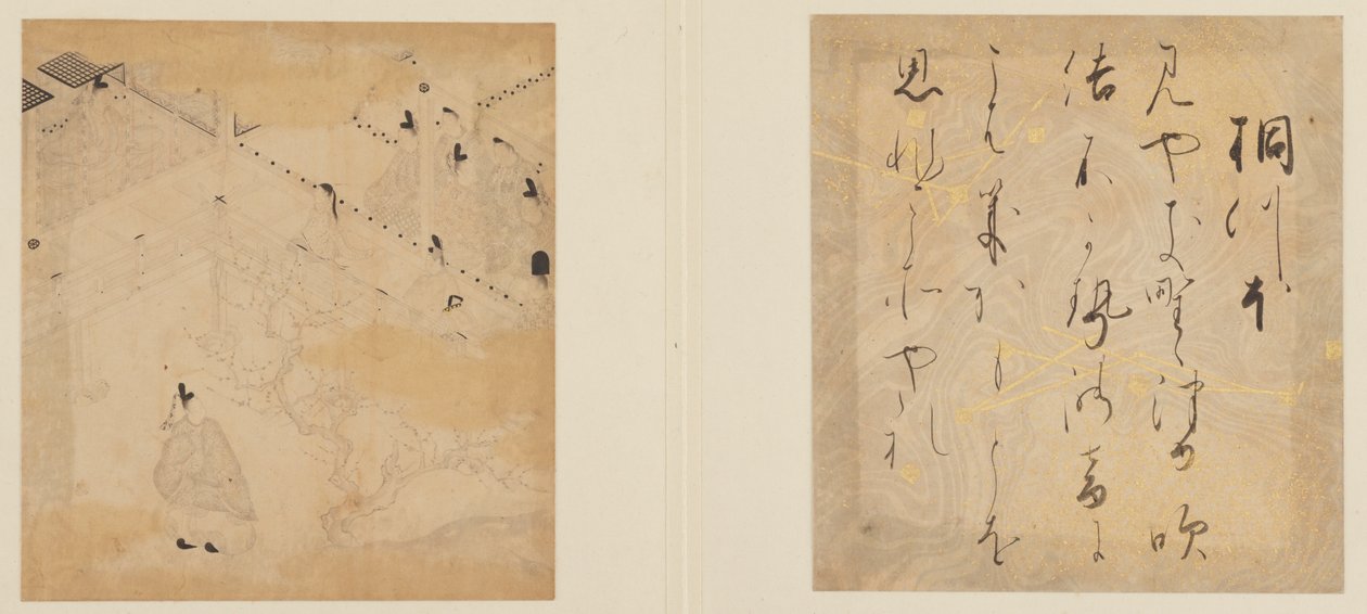 The Tale of Genji, Edo-periode, begyndelsen af det 17. århundrede. af Tosa Mitsunori