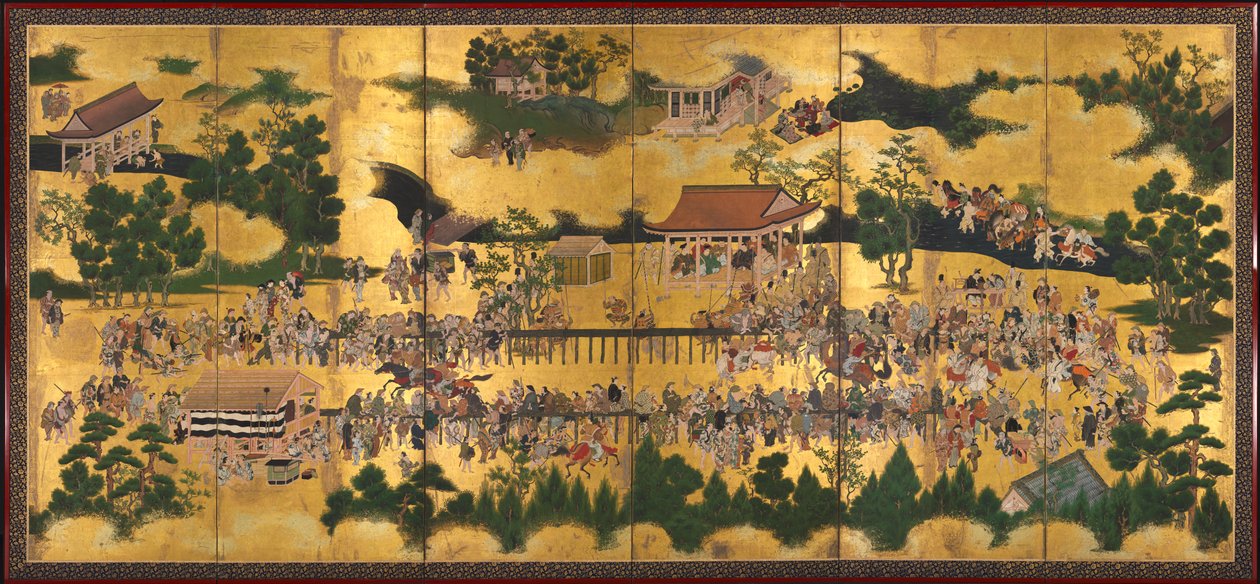 Hestevæddeløb ved Kamo-helligdommen, 1615-50. af Tosa School