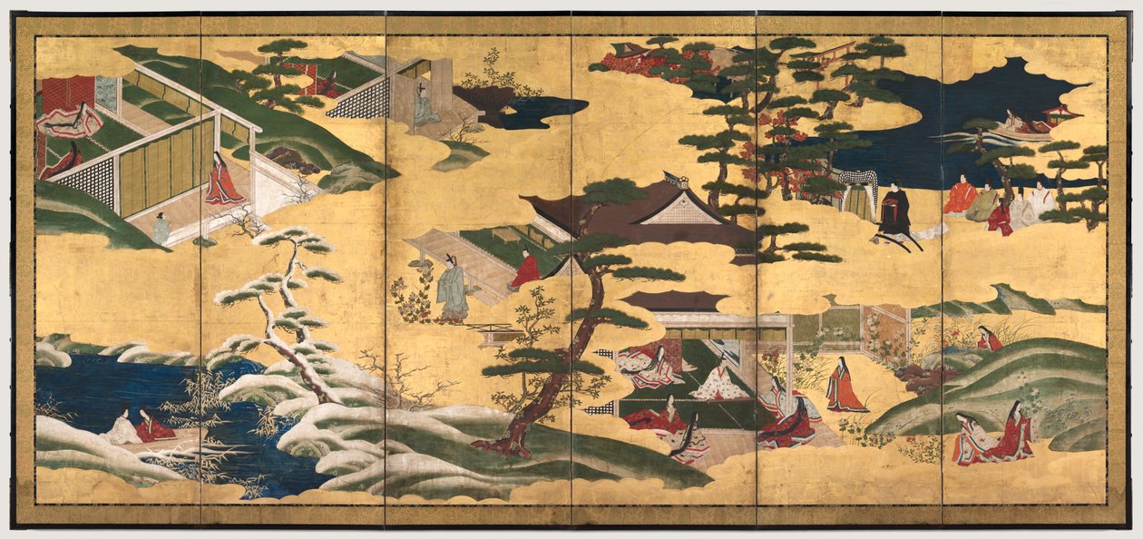 Scener fra fortællingen om Genji, slutningen af 1700-tallet. af Tosa School