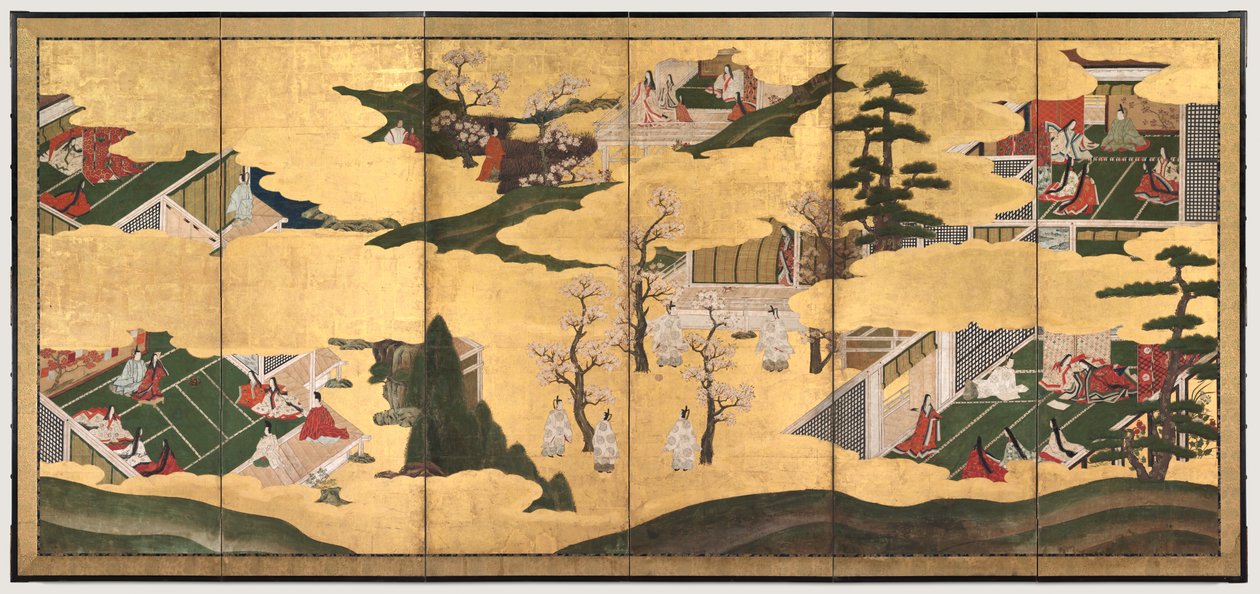 Scener fra fortællingen om Genji, slutningen af 1700-tallet. af Tosa School
