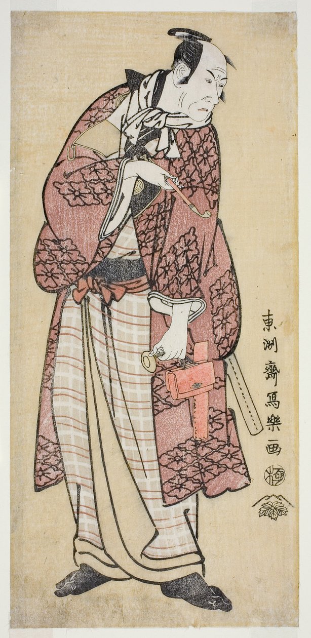 Skuespilleren Matsumoto Koshiro IV som den rige bumpkin fra Yamato, faktisk Magoemon fra Ninokuchi Village (Yondai-me Matsumoto Koshiro no Yamato no Yabo Daijin, jitsuwa Ninokuchi-mura Magoemon) af Toshusai Sharaku