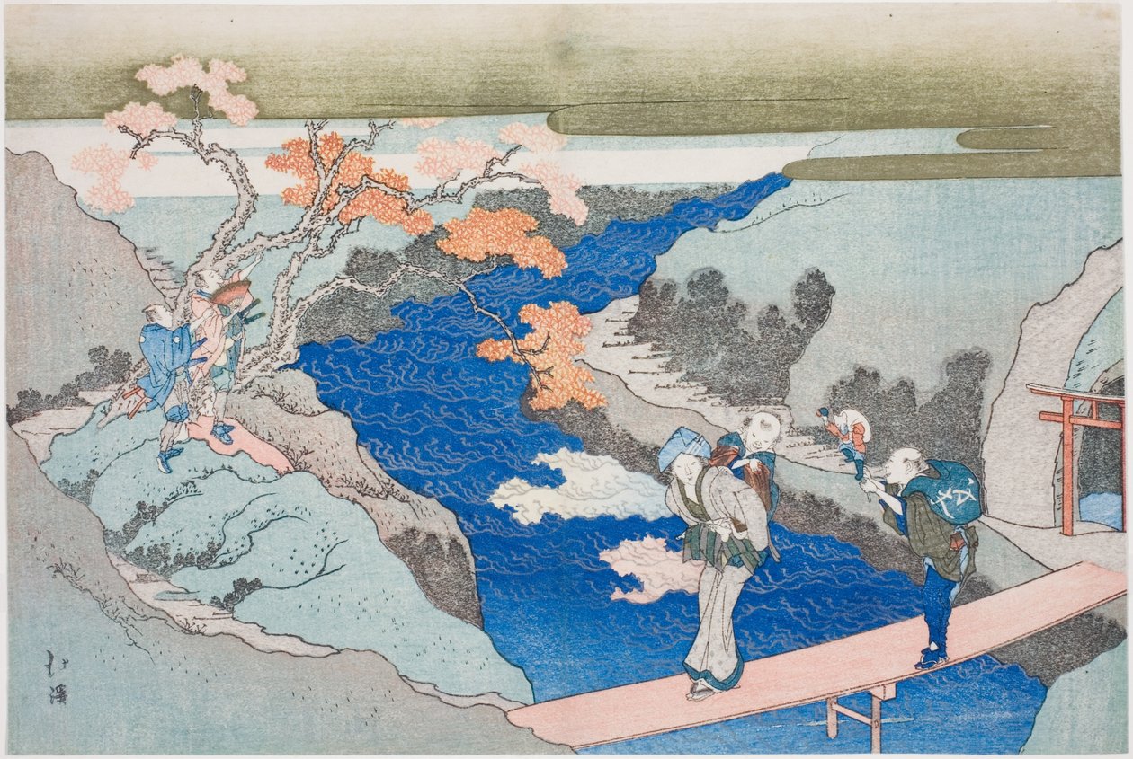 Autumn Maples at Takinogawa River, fra albummet "The Eternal Waterfall (Tokiwa no taki)" af Totoya Hokkei