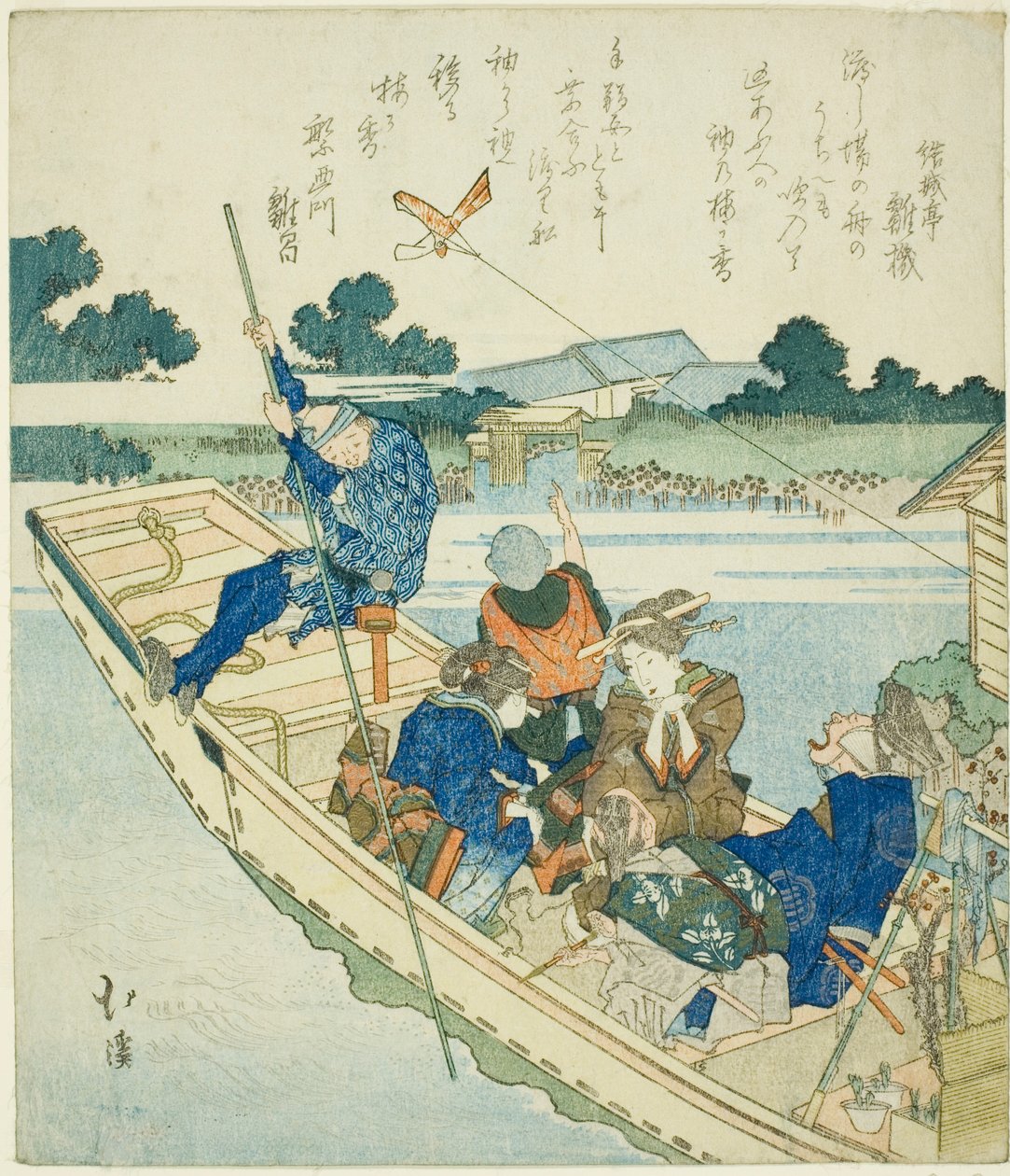 Krydser Sumida-floden på nytårsdag af Totoya Hokkei