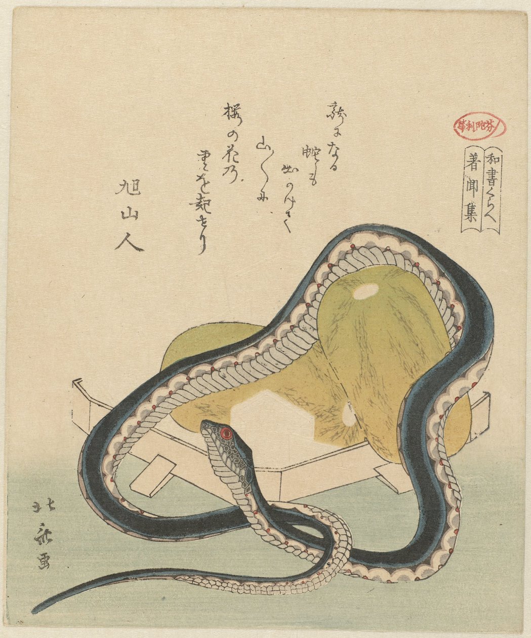 En antologi over ting hørt, fortid og nutid (variant) Chomonjû (titel på objekt) En sammenligning af japanske skrifter (serietitel) washo kurabe (serietitel på objekt) af Totoya Hokkei