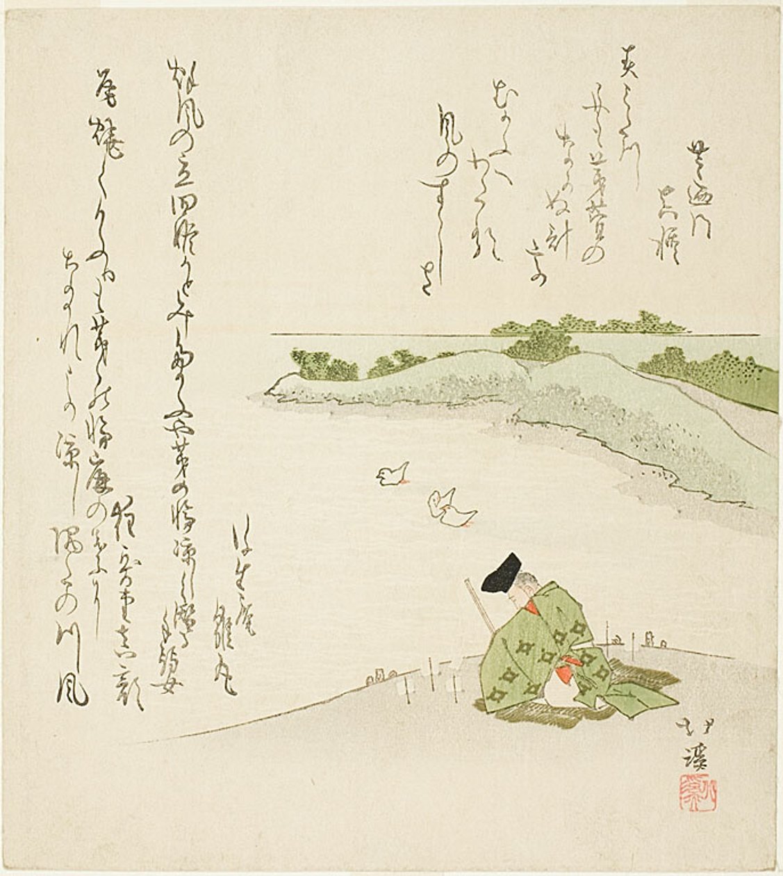 Morgentilbedelse ved shinto-ceremoni af Totoya Hokkei