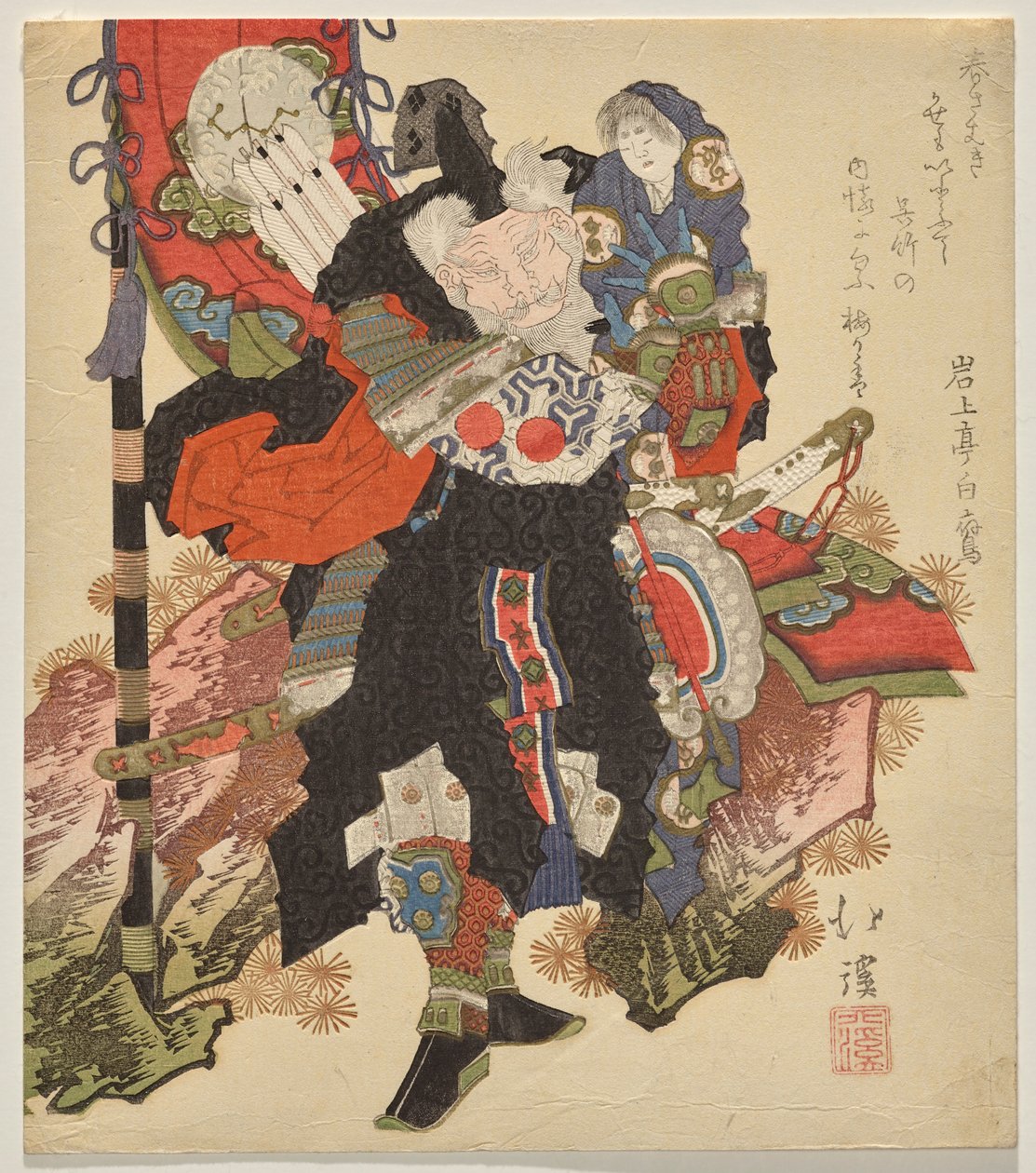 Regent Takenouchi no Sukune holder kejseren ?jin som et spædbarn af Totoya Hokkei