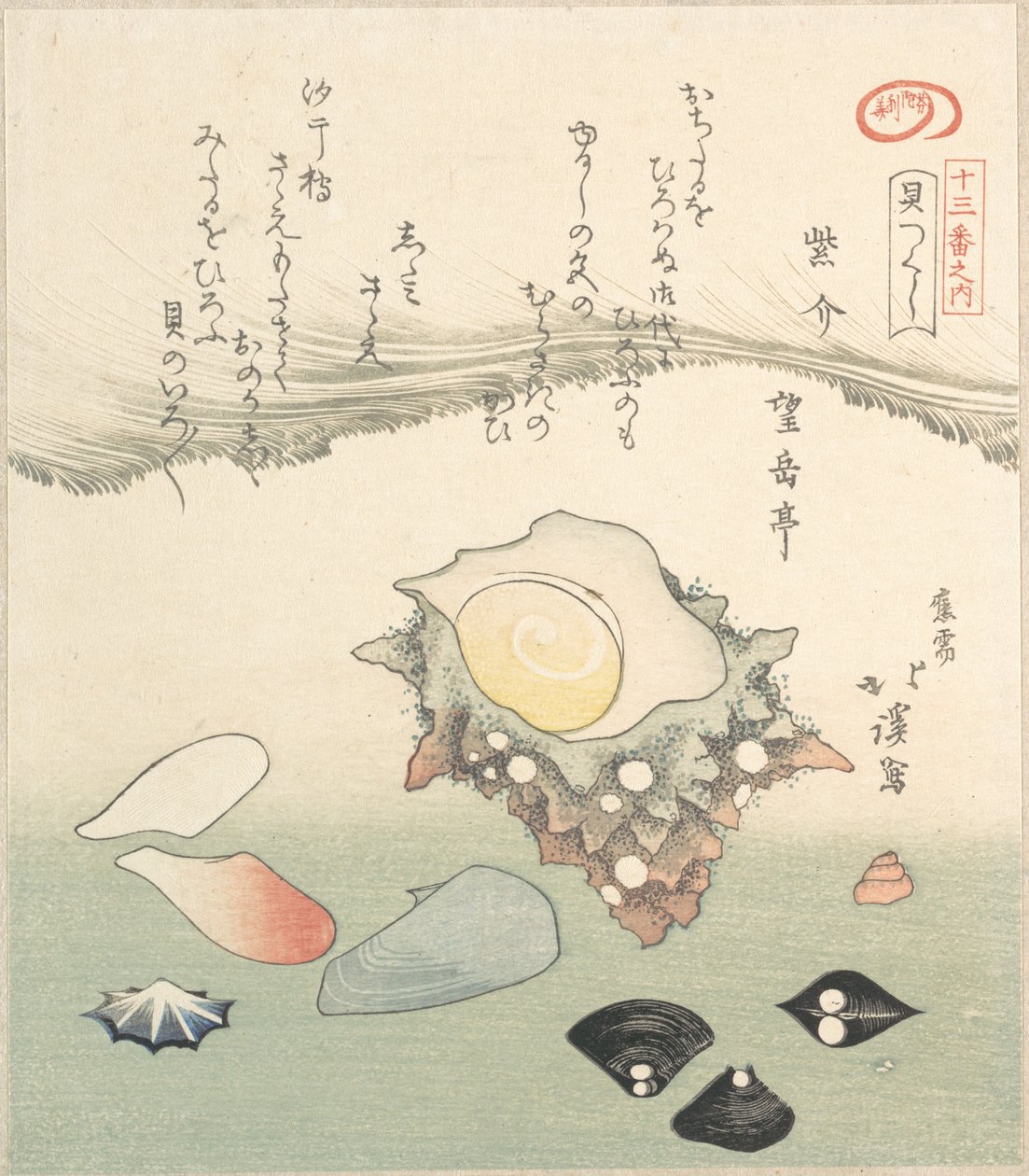 Top-Shell og forskellige skaller, 1800-tallet. af Totoya Hokkei