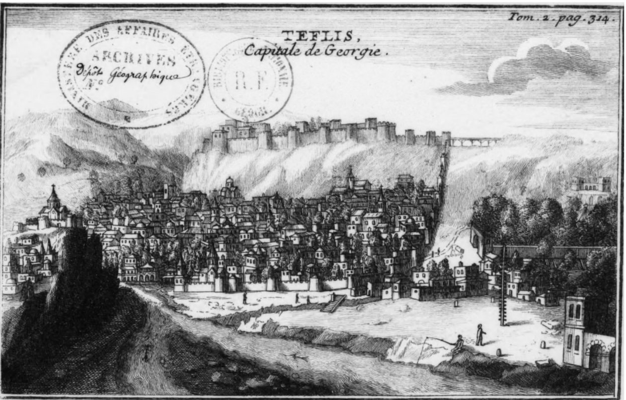 Tournefort. Teflis, hovedstaden i Georgien af Tournefort