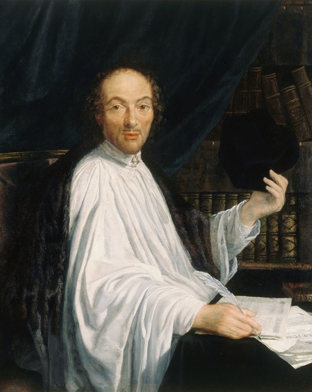 Portræt af digteren Jean-Baptiste de Santeuil 1630-1697, 1665-1670. af Toussain Dumée