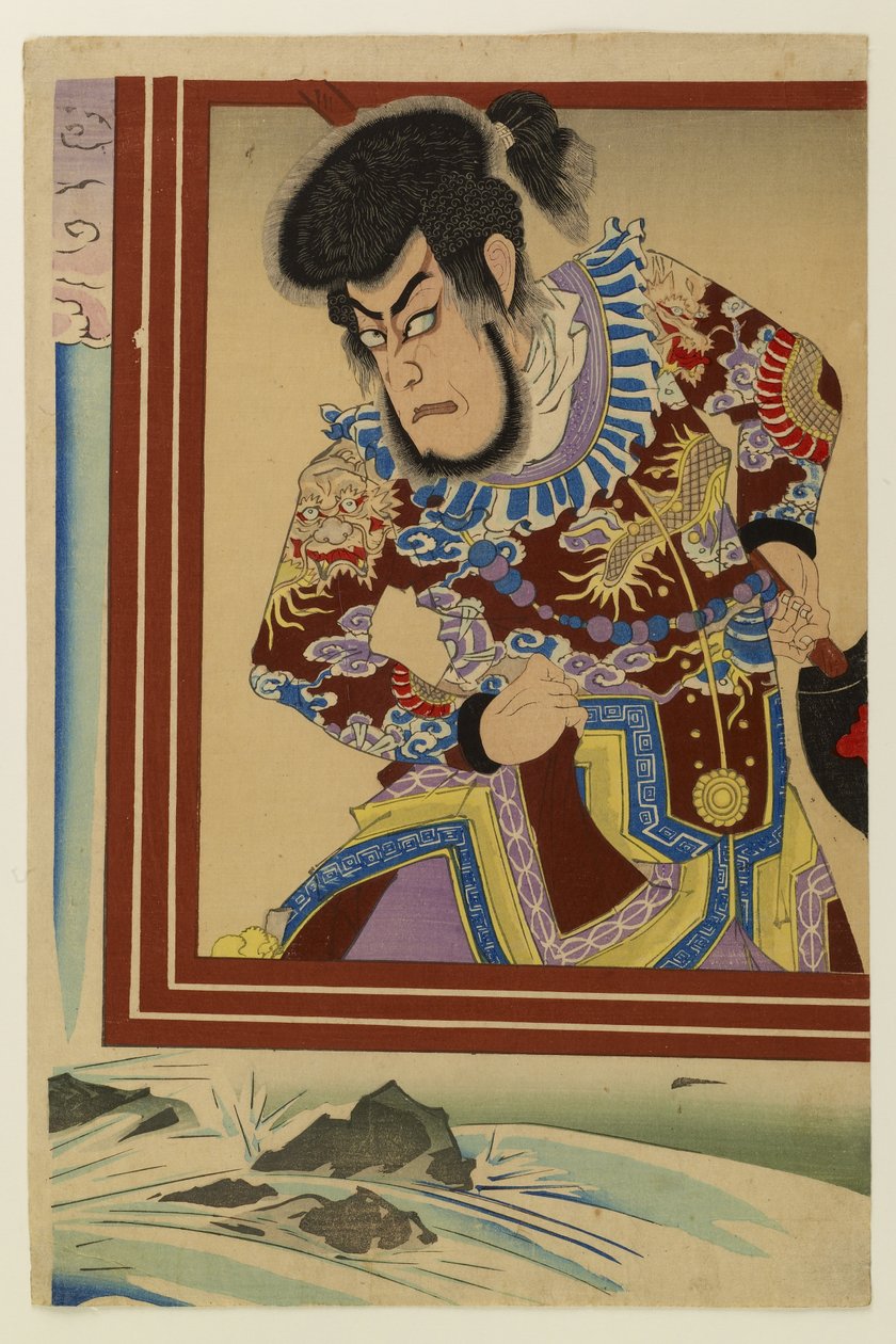 Ichikawa Danjuro som piraten Kezori Kuemon af Toyohara Kunichika