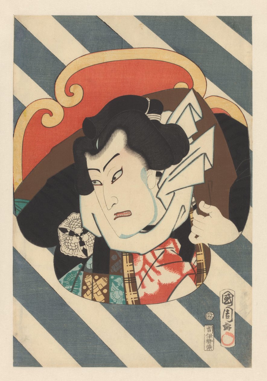 Portræt af sumobryderen Nuregami Chôgorô af Toyohara Kunichika