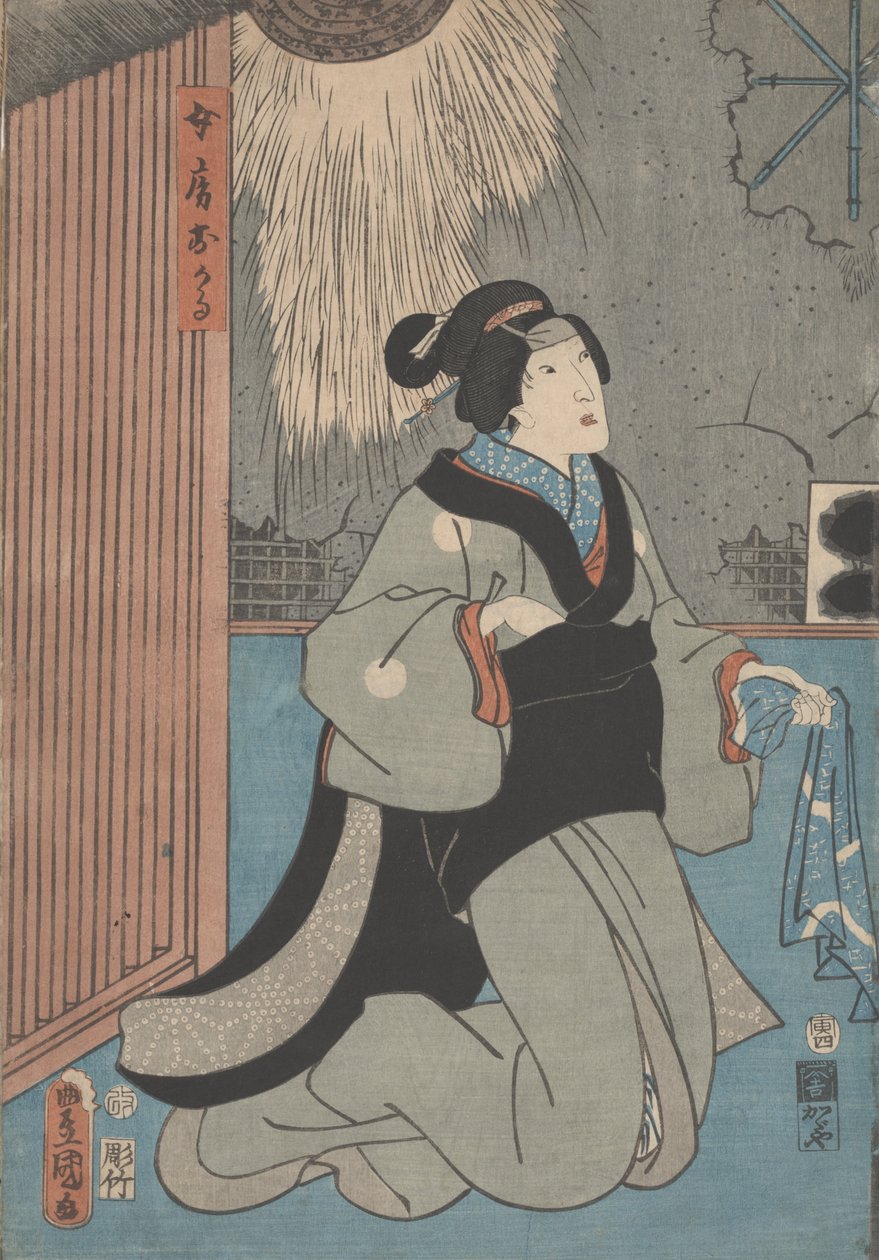 Portræt af en kvinde af Utagawa Toyokuni